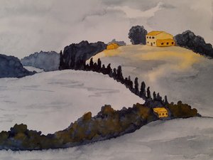 Toskánsko ve dvou barvách od Steegs Art Karin