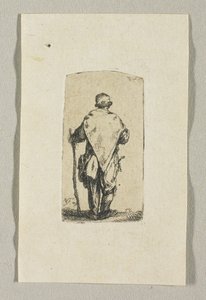 Stojící muž na sobě bílou látku od Stefan Juliusz Norblin de la Gourdaine