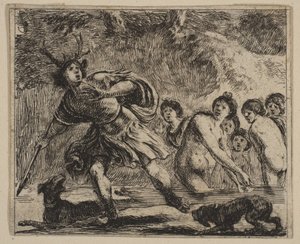Acteon, z Game of Mythology Game of Mythology, 1644. od Stefano della Bella