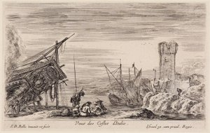 Pohledy na námořní přístavy (Vues de ports de mer): Pohled na italské pobřeží od Stefano della Bella