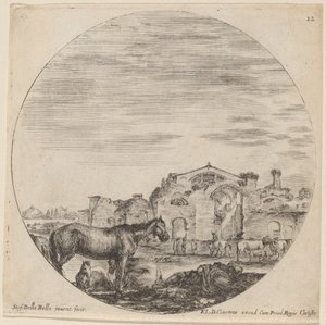 Lázně Diokleciánova a Spícího pastýře, 1646. od Stefano della Bella