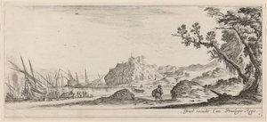 Lodě na pobřeží, v roce 1647 nebo dříve. od Stefano della Bella