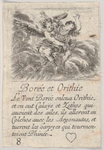 Boreas a Orithyia, z Mytologické hry Jeu de la Mythologie, 1644. od Stefano della Bella