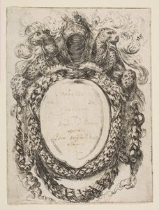 Kartuše korunovaná helmou a leopardy, 1647. od Stefano della Bella