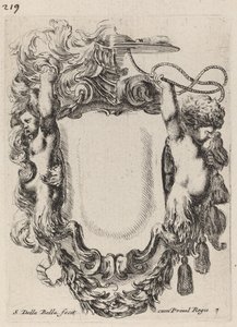 Kartuše s dětskými satyry, 1647. od Stefano della Bella