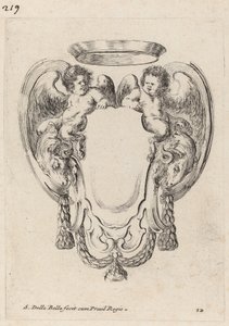 Kartuše s berany a satyry kojenců, 1647. od Stefano della Bella