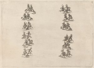 Kavalíři bojující ve dvou sloupech, 1652. od Stefano della Bella