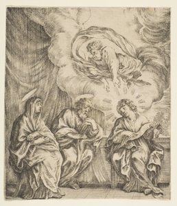 Dítě Ježíš vysvětlující Písma své matce a svatému Josefovi, ca. 1627. od Stefano della Bella