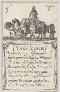 Clovis le grand Vaillant, mudrc..., ze Hry francouzských králů Jeu des Rois de F..., 1644. od Stefano della Bella