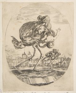 Smrt nesoucí dítě, od Pět úmrtí Les cinq Morts, ca. 1648. od Stefano della Bella