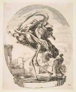 Smrt odnášející ženu, z Pěti úmrtí Les cinq Morts, ca. 1648. od Stefano della Bella