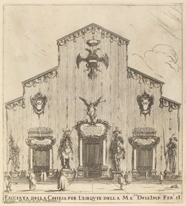 Fasáda kostela San Lorenzo, Florencie, 1637. od Stefano della Bella