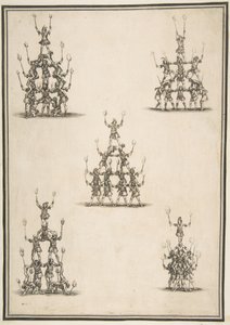 Pět skupin akrobatů, 1652. od Stefano della Bella