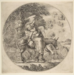 Let do Egypta, kulatá kompozice, ca. 1662. od Stefano della Bella