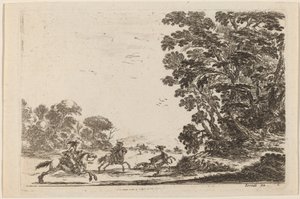Les s honem na jelena, 1642. od Stefano della Bella