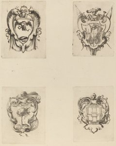 Čtyři emblémy pro pohřeb prince Francesca de Medici. od Stefano della Bella