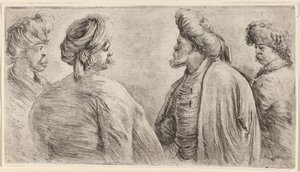 Čtyři Turci nosí turbany od Stefano della Bella