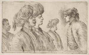 Čtyři Turci a černoch, ca. 1662. od Stefano della Bella