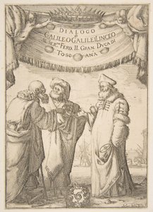 Frontispis pro dialog od Galilea Galilei, 1632. od Stefano della Bella