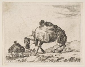 Frontispis pro různá zvířata: Pack Horse, ca. 1641. od Stefano della Bella