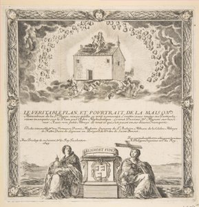 Frontispis pro The True Plan and Portrait of the House of Ste. Panna, 1649. od Stefano della Bella
