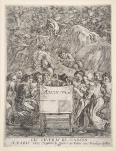 Frontispis pro Les Oeuvres de Scarron, 1649. od Stefano della Bella