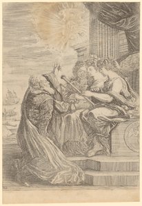 Galileo před zosobněním astronomie, perspektivy a matematiky od Stefano della Bella