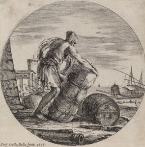 Galley Slave tahající lodní náklad, 1656. od Stefano della Bella
