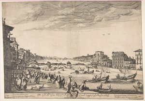Hra o most, Pisa, 1634. od Stefano della Bella