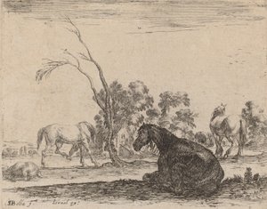 Koně na pastvině, 1642. od Stefano della Bella