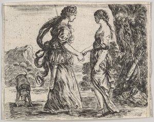 Jupiter a Calisto, z Mytologické hry Jeu de la Mythologie, 1644. od Stefano della Bella