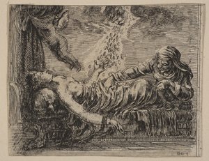 Jupiter a Danäe, z Mythologické hry Jeu de la Mythologie, 1644. od Stefano della Bella