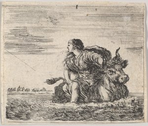 Jupiter a Evropa, z Mytologické hry Jeu de la Mythologie, 1644. od Stefano della Bella
