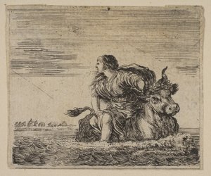 Jupiter a Evropa, z Mytologické hry Jeu de la Mythologie, 1644. od Stefano della Bella