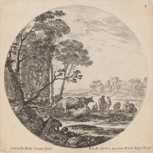 Krajina s římskými ruinami, 1646. od Stefano della Bella