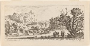 Krajina s vodopádem, 1641. od Stefano della Bella