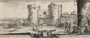 Vchod do pevnosti (lept na položený papír) od Stefano della Bella