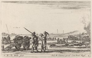 Důstojník vydávající rozkazy Sentinelu, c. 1641. od Stefano della Bella