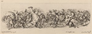 Okrasný vlys s dětmi a psy, pravděpodobně 1648. od Stefano della Bella