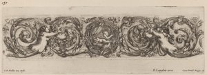 Ornamental Frieze s Cupidem a Psyche, pravděpodobně 1648. od Stefano della Bella