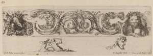 Okrasný vlys s orlem a lvem ověnčený dětmi, pravděpodobně 1648. od Stefano della Bella