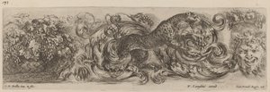 Ornamental Frieze with Leopard, pravděpodobně 1648. od Stefano della Bella