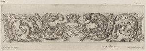 Ornamentální vlys s písmenem L Ludvík XIV., pravděpodobně 1648. od Stefano della Bella