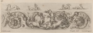 Ornamental Frieze with Marine Creatures, pravděpodobně 1648. od Stefano della Bella