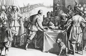 Platící žoldáci, rytina Stefana della Bella (1610-1664) od Stefano della Bella
