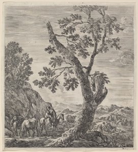 Selka na koni s dítětem v náručí, 1656. od Stefano della Bella