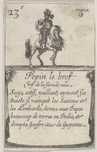 Pepin stručný náčelník druhé rasy..., ze Hry francouzských králů Jeu des Ro..., 1644. od Stefano della Bella