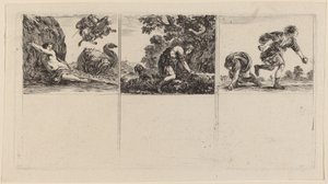 Perseus a Andromeda, Cephalus a Procris, Hippomene a Atalantus, 1644. od Stefano della Bella