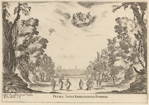 První scéna Reprezentanta Florence, 1637. od Stefano della Bella
