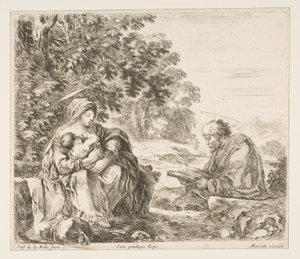 Odpočinek na letu do Egypta, ca. 1649. od Stefano della Bella